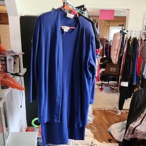 Blue Cardigan and Dress Set Size 12